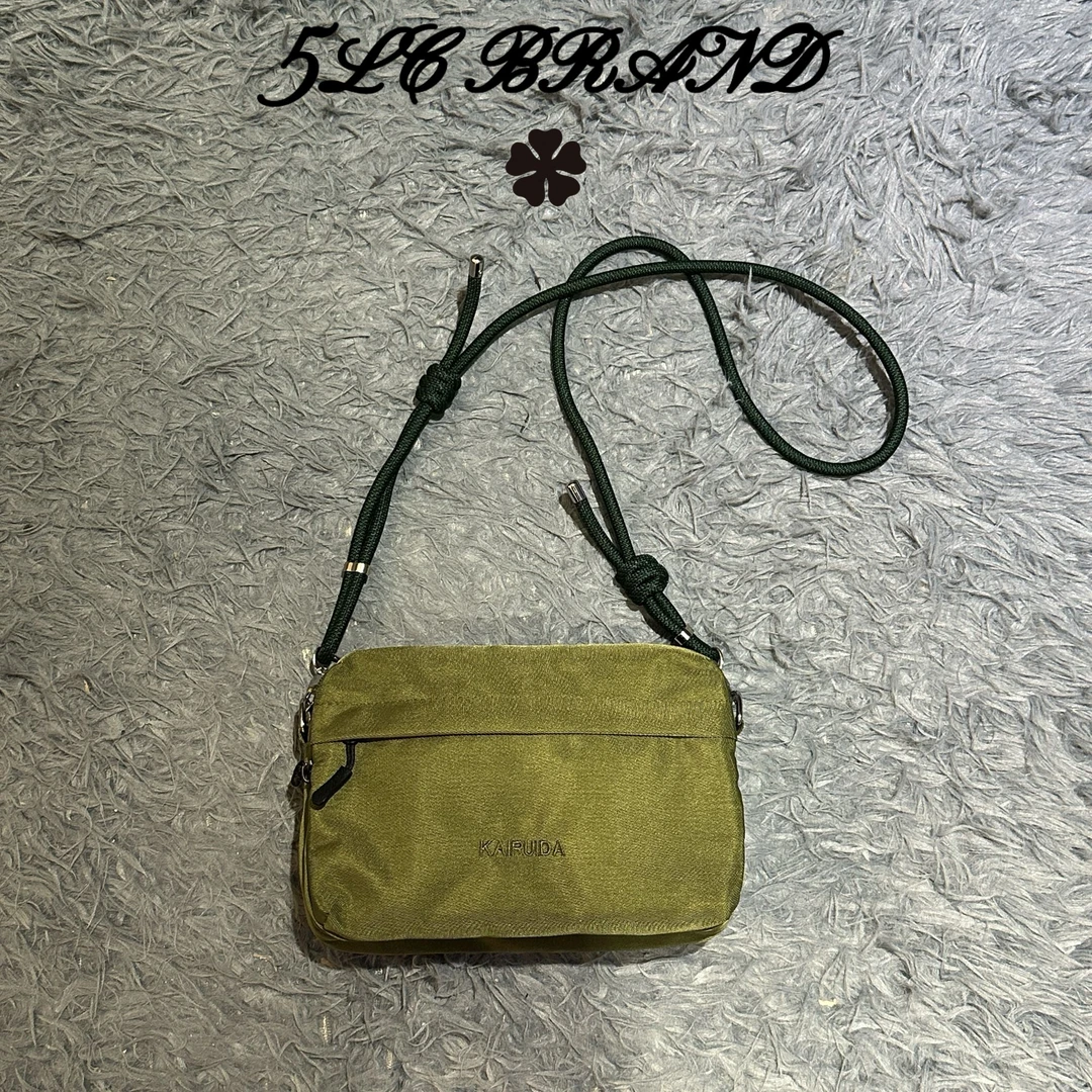 男士百搭方型拼色绳子肩带多功能尼龙防水斜挎包