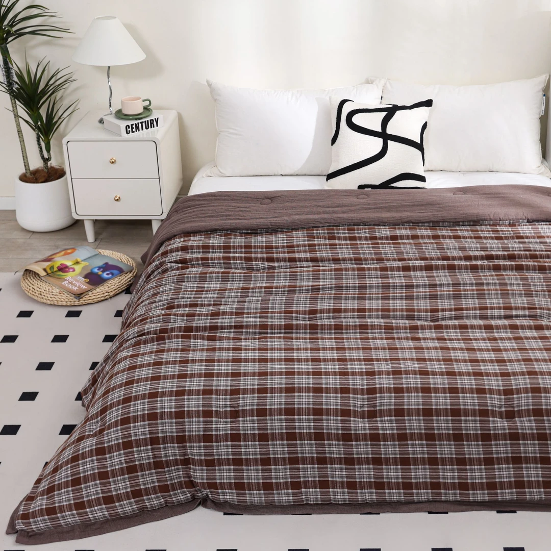 【英伦格】200*230cm夏被高端亲肤舒适柔软双层纱被子双面可用