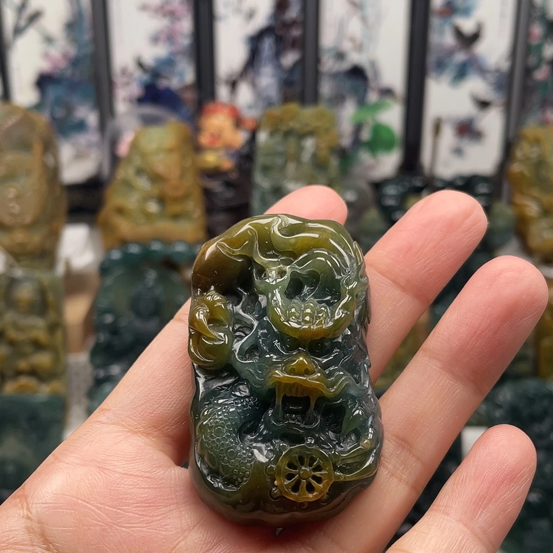 翡翠未镶嵌颈饰天然翡翠a货龙