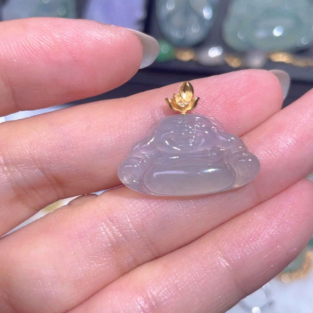 颈饰18K金镶嵌翡翠翡翠
