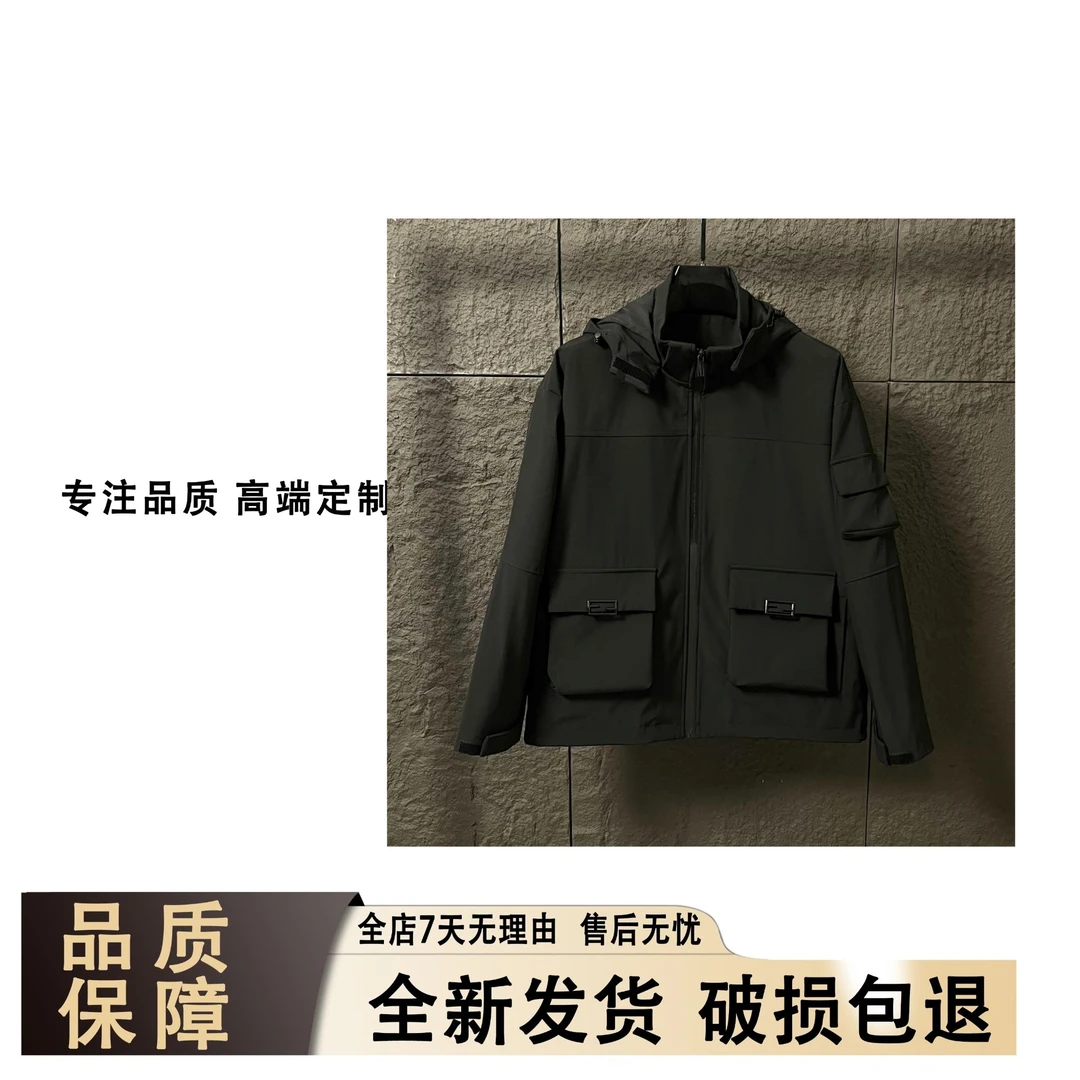 FD-669新款户外冲风衣外套男款运动连帽