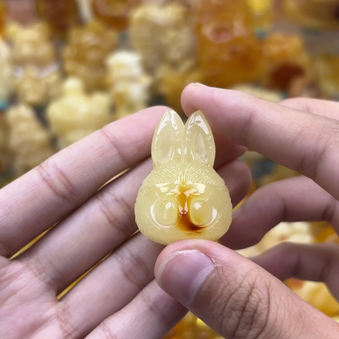 未镶嵌蜜蜡裸石蜜蜡吊坠打孔不退不换