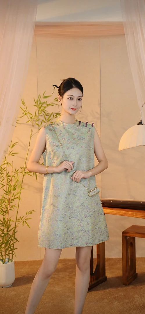 【如意千禧馆】星河斜月——100桑蚕丝异色罗复古新中式上衣 69