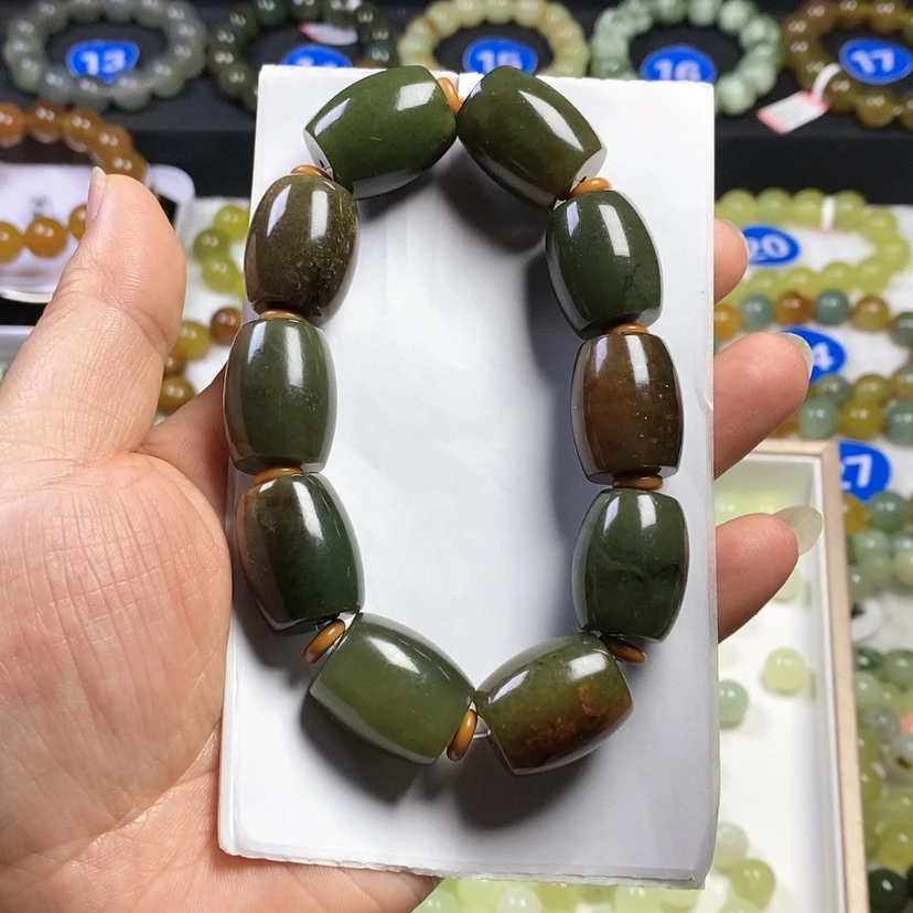 【闪购商品】未镶嵌蛇纹石玉手链老*1卡18