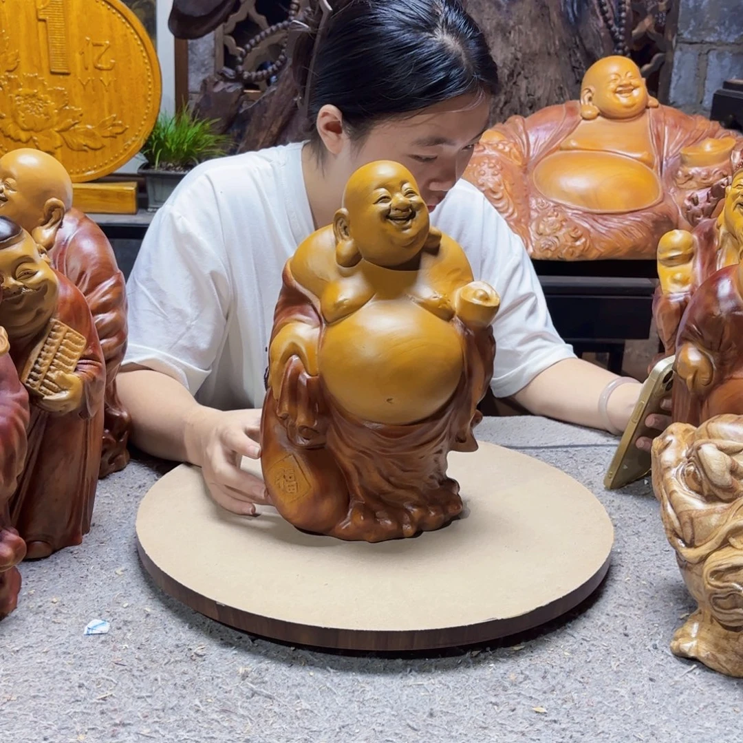 乐****香樟木元宝弥勒佛
