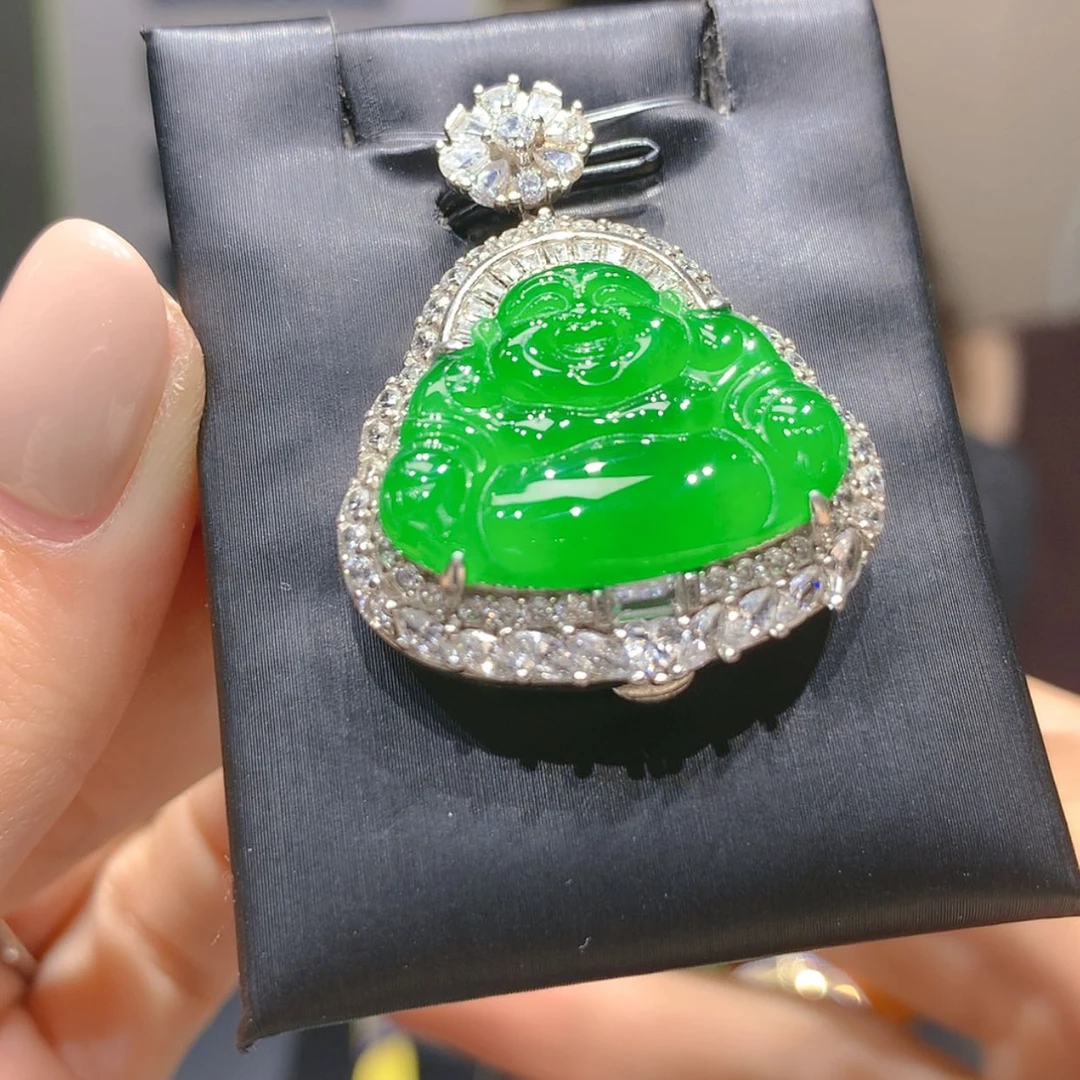 【闪购商品】颈饰银S925镶嵌翡翠6柒姐