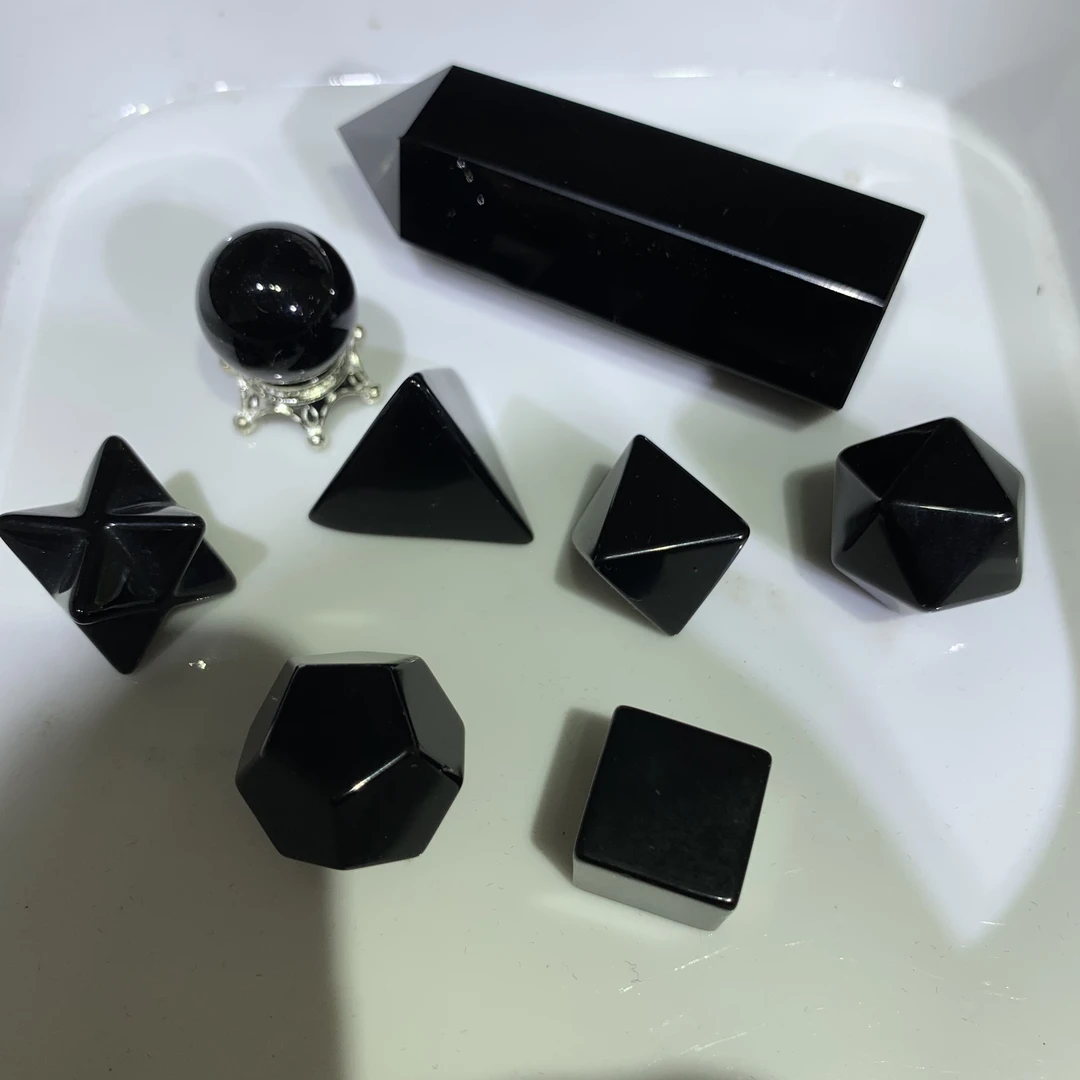 天然黑曜石摆件D941