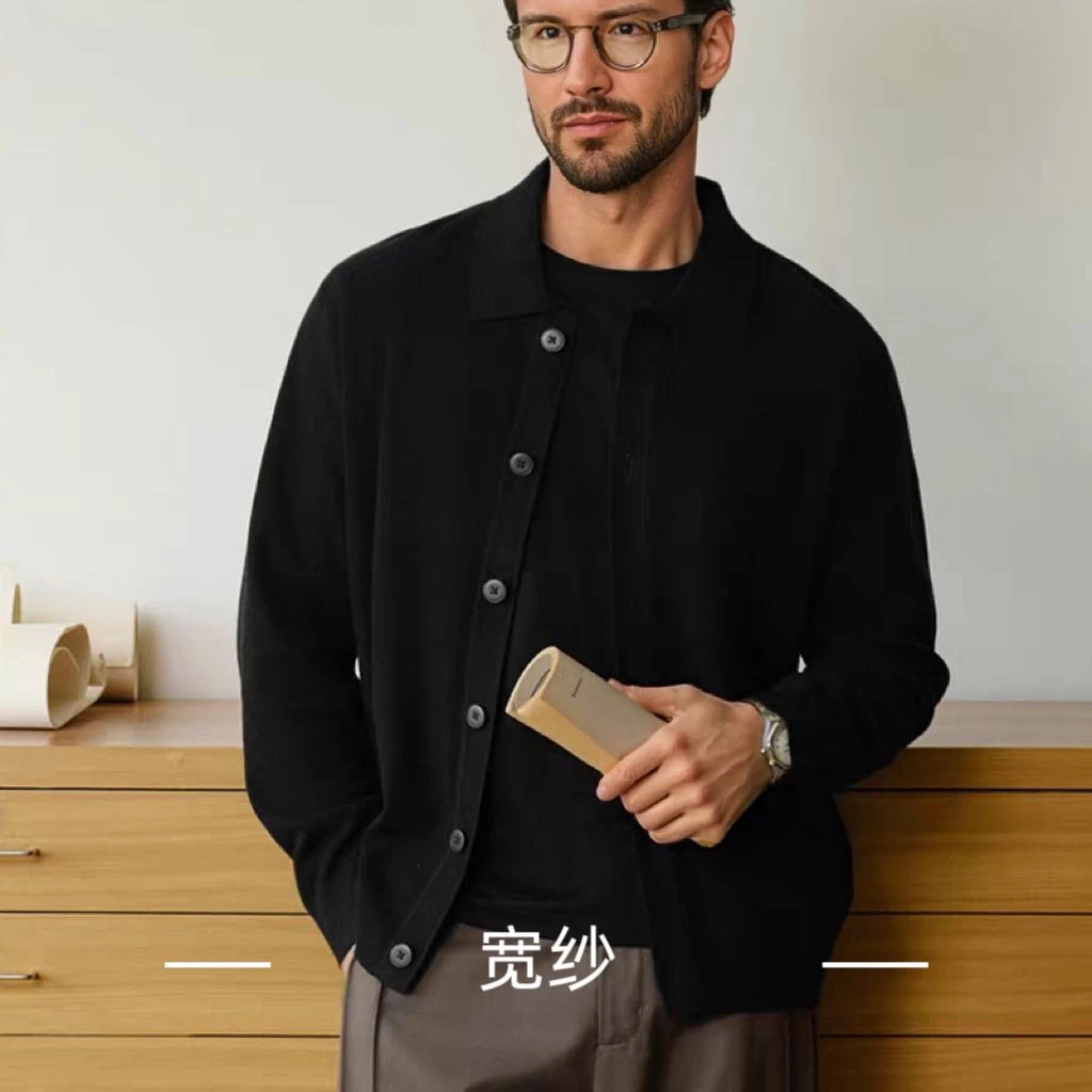 宽纱男士羊毛衫 2股45支 羊毛混纺