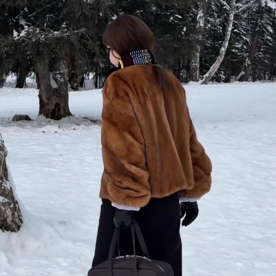 【CHUMINGMING】【栗暖】哥本哈根进口短二水貂BG2503