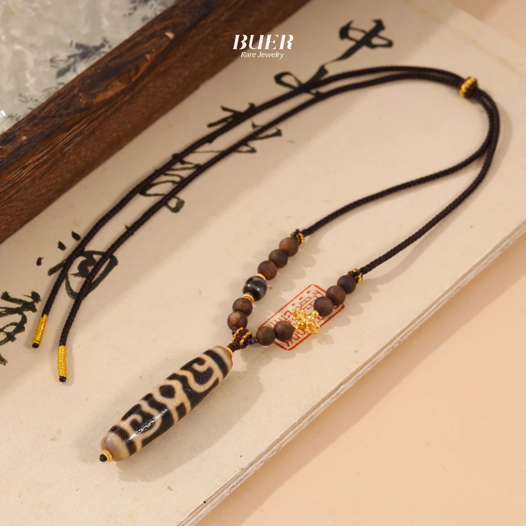 【不二】莲师法帽天珠DIY项链（多样性发）