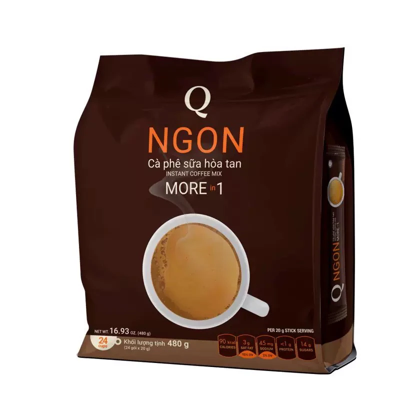 【越南进口】Q牌咖啡速溶三合一特浓醇香Ngon咖啡1200克 60杯装