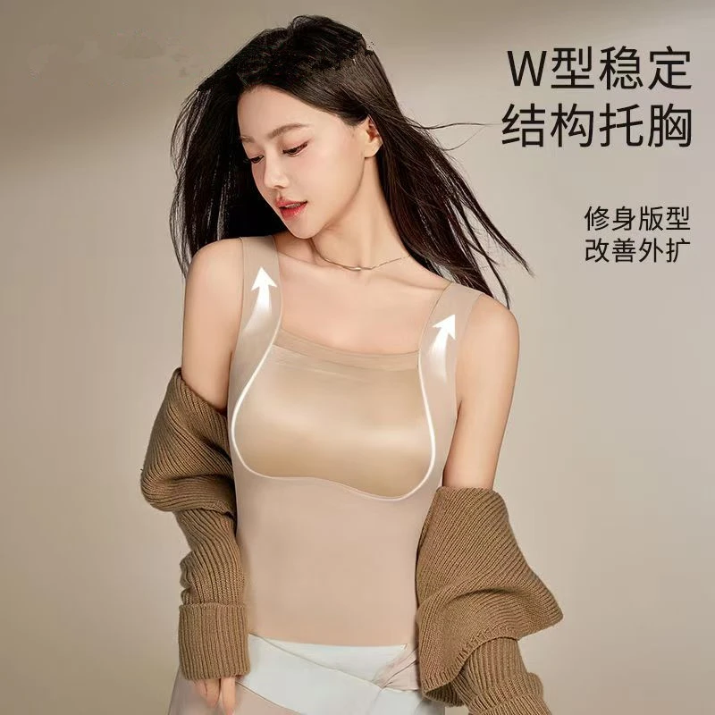 无痕文胸吊带背心女文胸吊带一体式固定胸垫内搭外穿吊带背心2225
