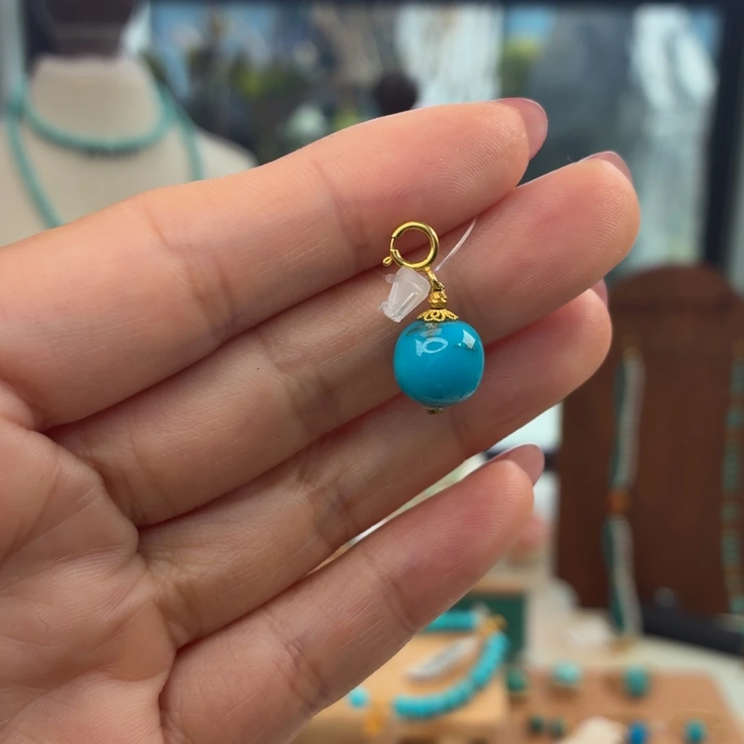 绿松石18K金镶嵌颈饰