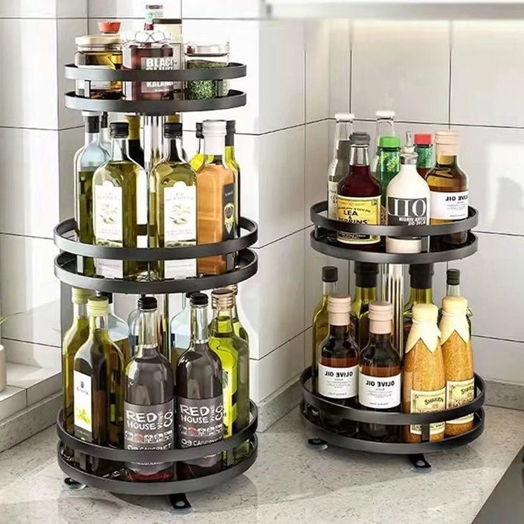 360度旋转厨房调料置物架家用台面多功能调味品收纳专用用品架子