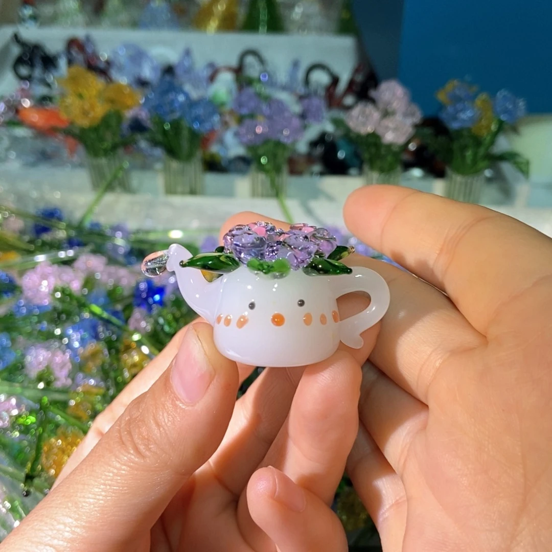 琉璃手工艺品花壶