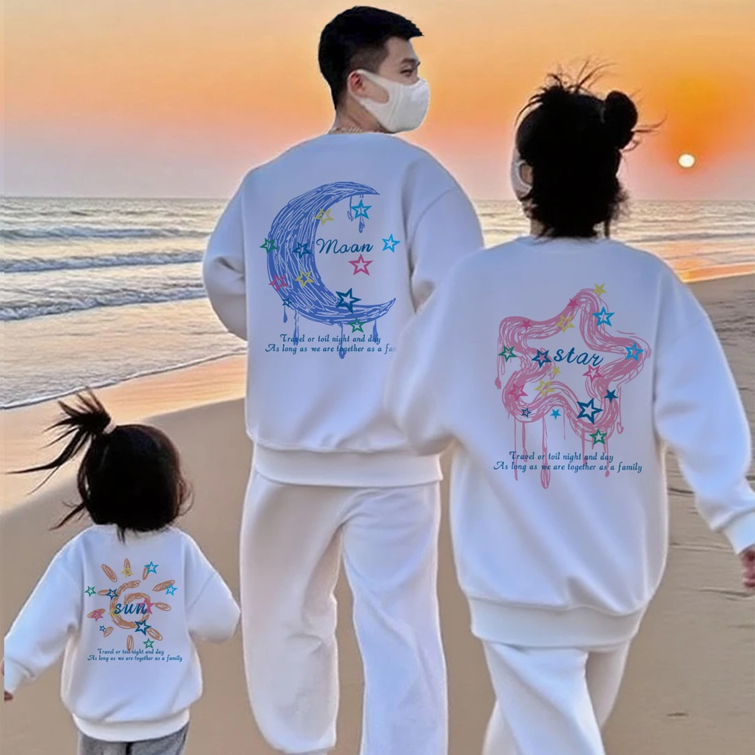 不一样的高端亲子装一家三四口母子女款卫衣2025超火夏季上衣童装