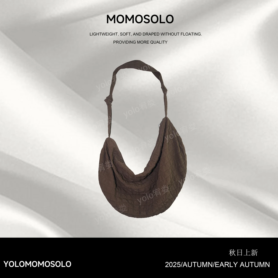 •脏脏包• 2025秋上新文艺肌理感单肩斜挎帆布包大肚托特包 YM3102