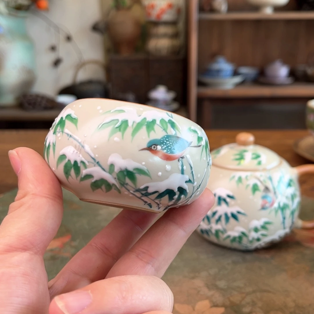 杯柴烧手工手绘陶瓷