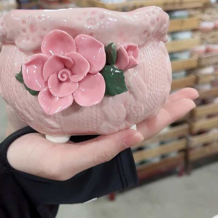 有孔.凑单10元陶瓷花盆发货！