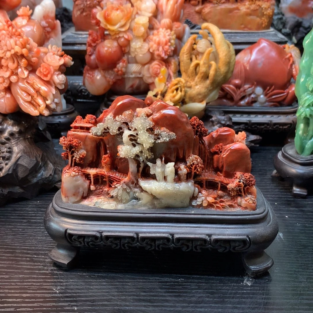 寿山石寿寿山石摆件