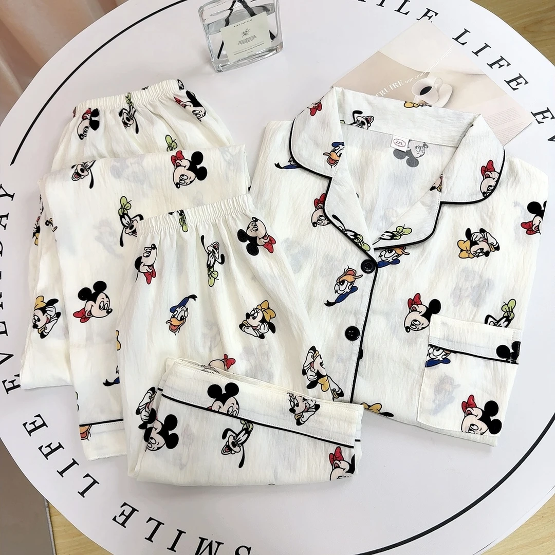 三件套/云朵棉2025年新款短袖睡衣女夏季可爱少女卡通宽松家居服