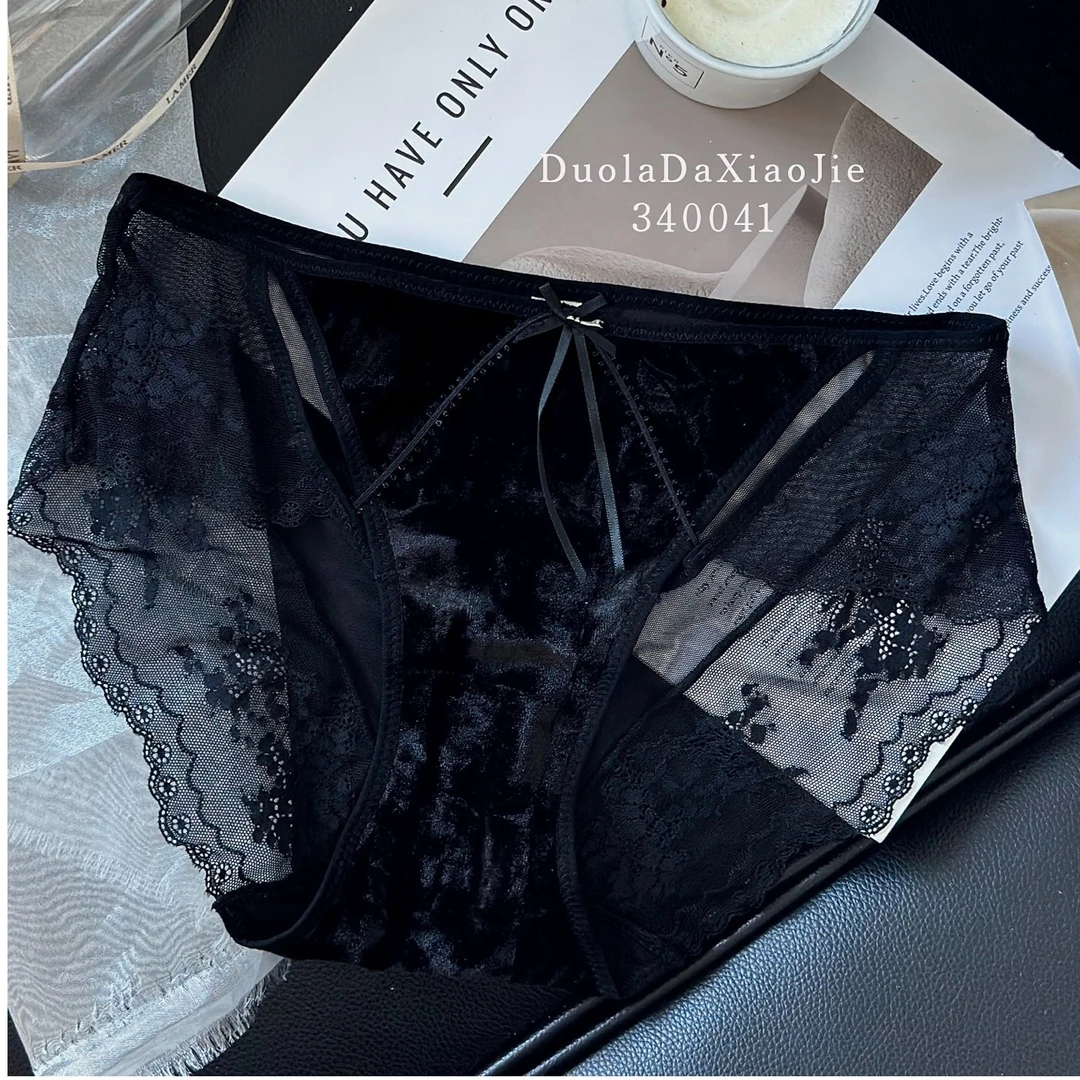 80-120斤透气极简风低腰轻奢女三角内裤磨毛内裤ol时尚蕾丝舒适