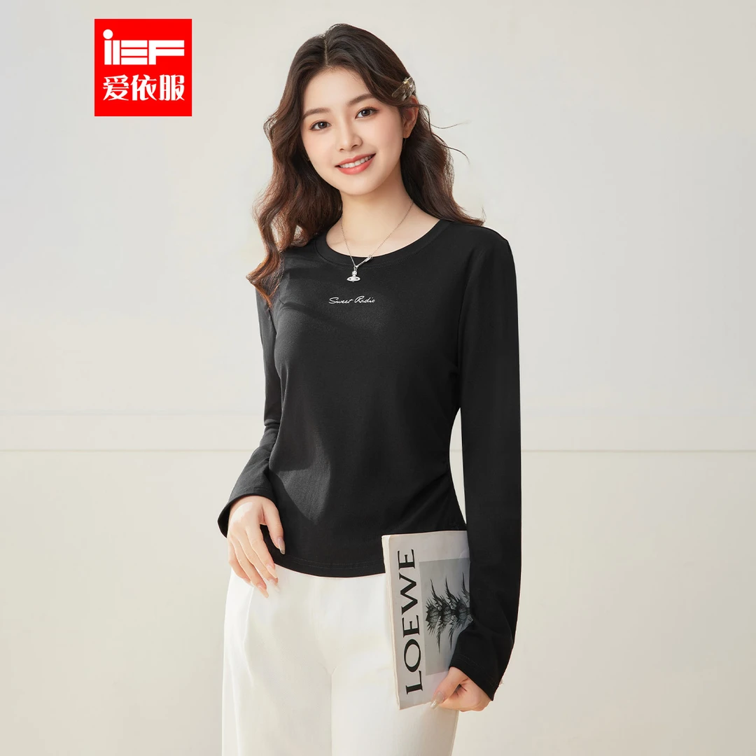 IEF/爱依服【微胖】大码女装2025秋季新款韩版简约通勤百搭打底衣
