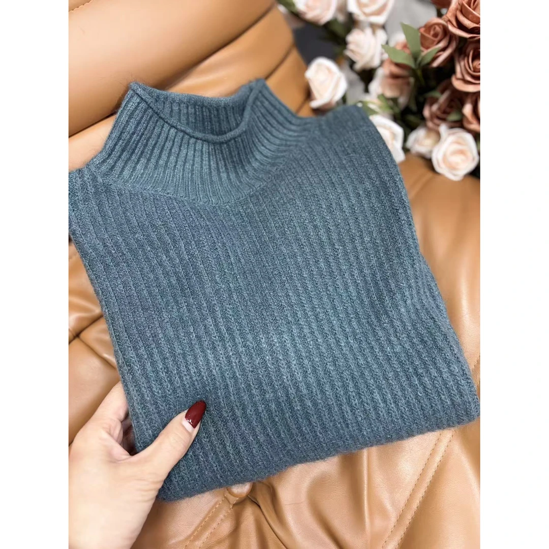 【玉姐家】秋冬新款坑条纹高领套头衫毛衣90-140 新选f815