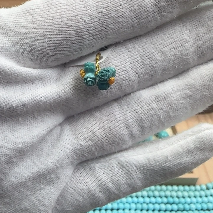 绿松石未镶嵌12三面玫瑰w