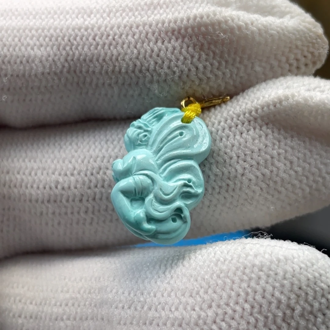 绿松石未镶嵌挂件