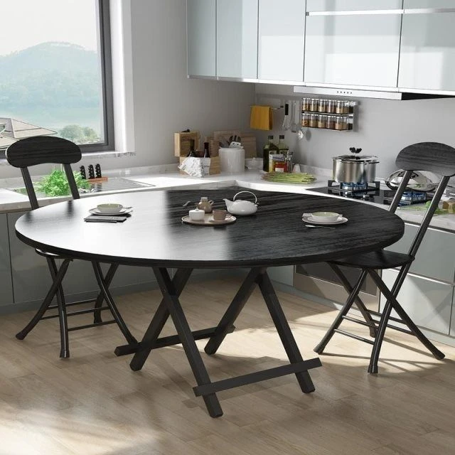 新疆包邮圆桌子折叠餐桌 家用 简易圆形饭桌大桌子小户型租房宿舍