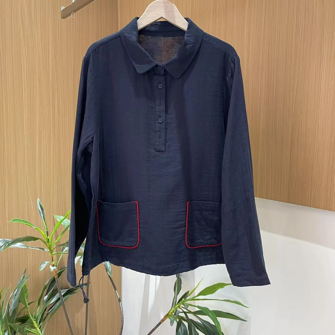 16237新款春秋百搭简约休闲显瘦长袖衬衫