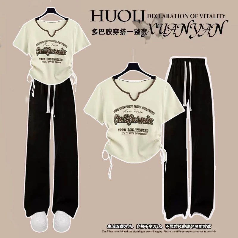 FAVMARTHA单/套装夏季小学五六年级10-18岁短款小个子T恤+中大童