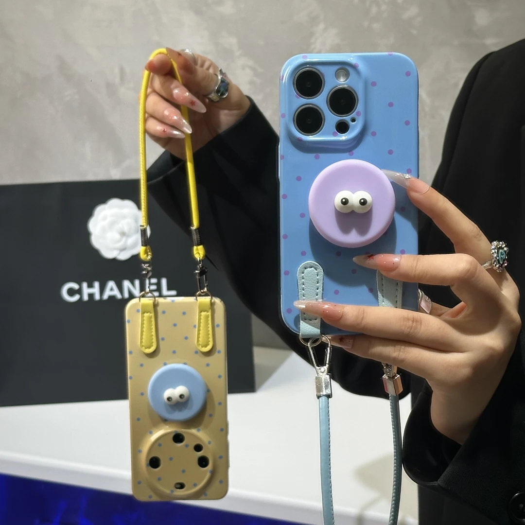 奥菲顿趣味大眼支架挂绳适用苹果17菲林16手机壳华为vivo小米oppo