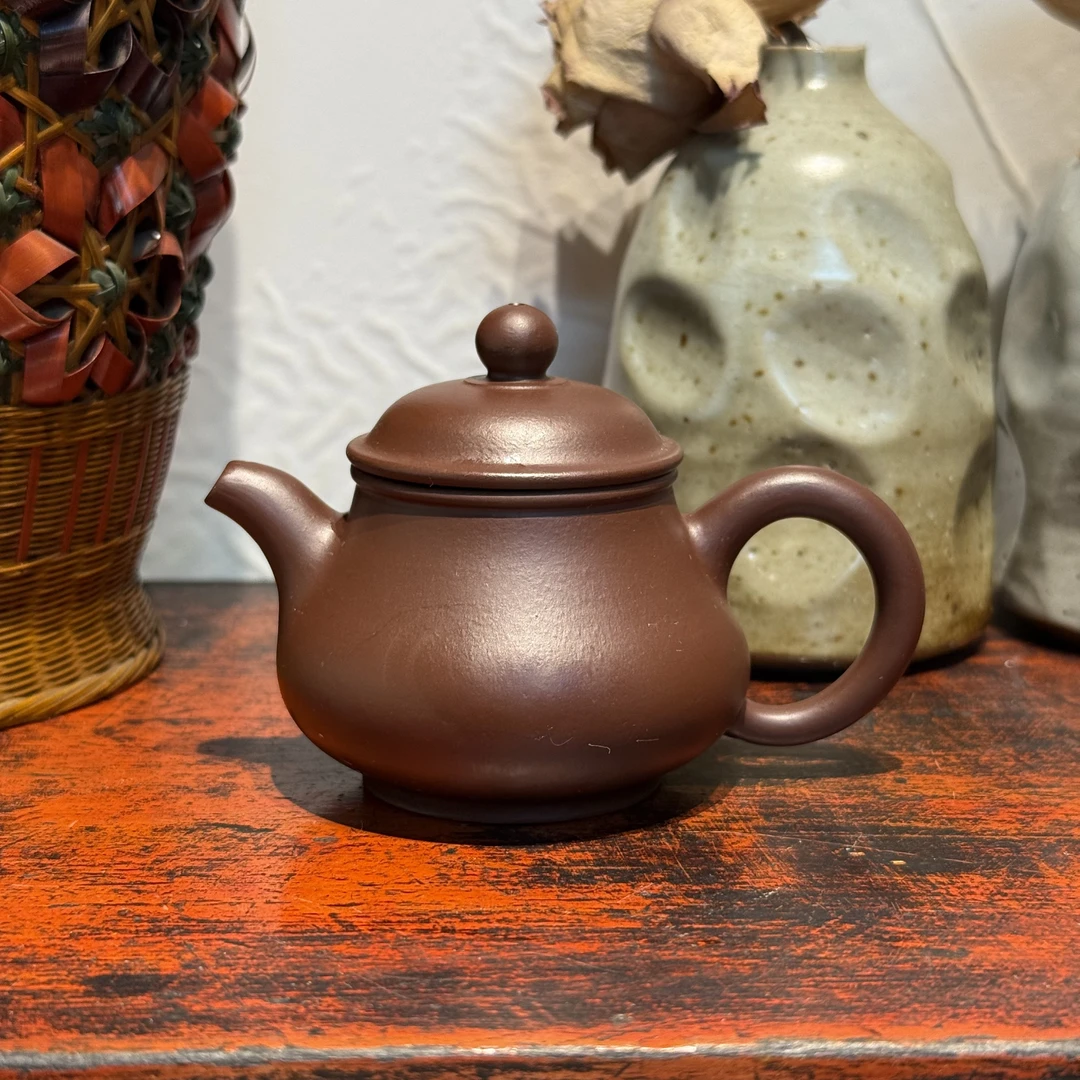 紫朱泥小品潘壶紫砂壶