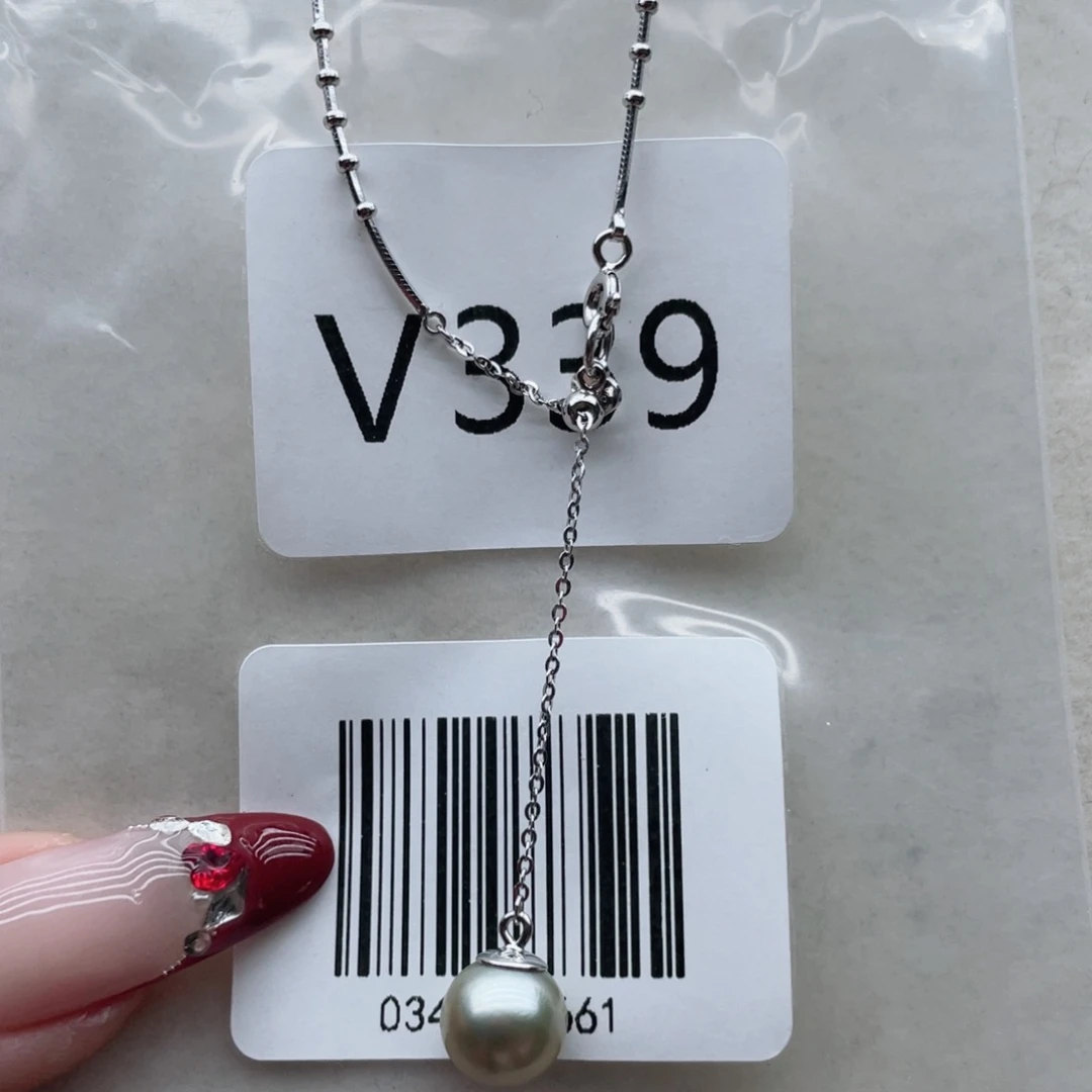 海水珍珠套链银S925镶嵌V339