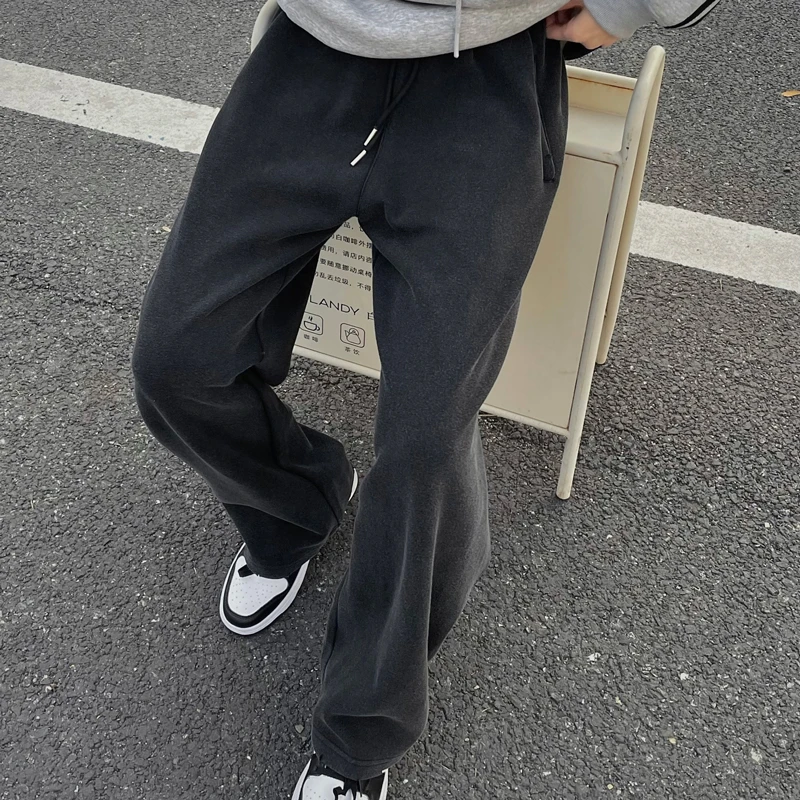 colyon水洗破坏运动卫裤男早秋巴家宽松直筒长裤垂感拖地裤子男款