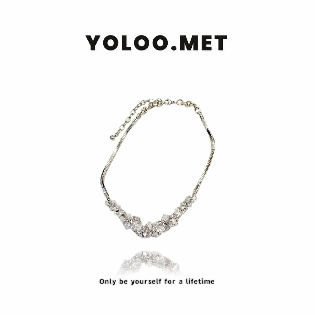 铜合金项链 【Yoloo.Met】法式小众轻奢高级ins拼接设计感百搭坠链