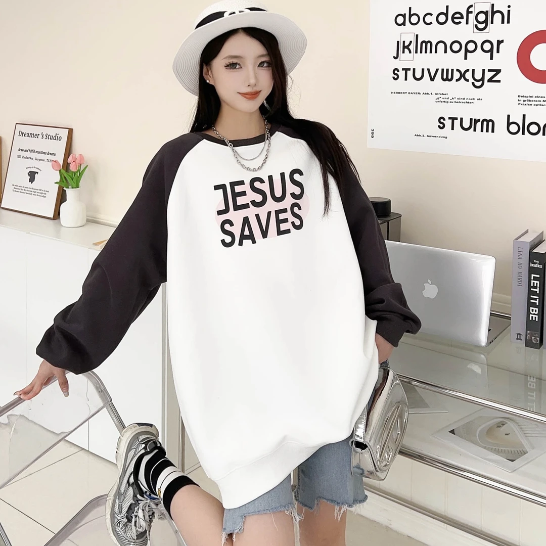 【拼袖字母卫衣】孕妇装春装新款上衣时尚宽松休闲字母印花拼袖卫衣