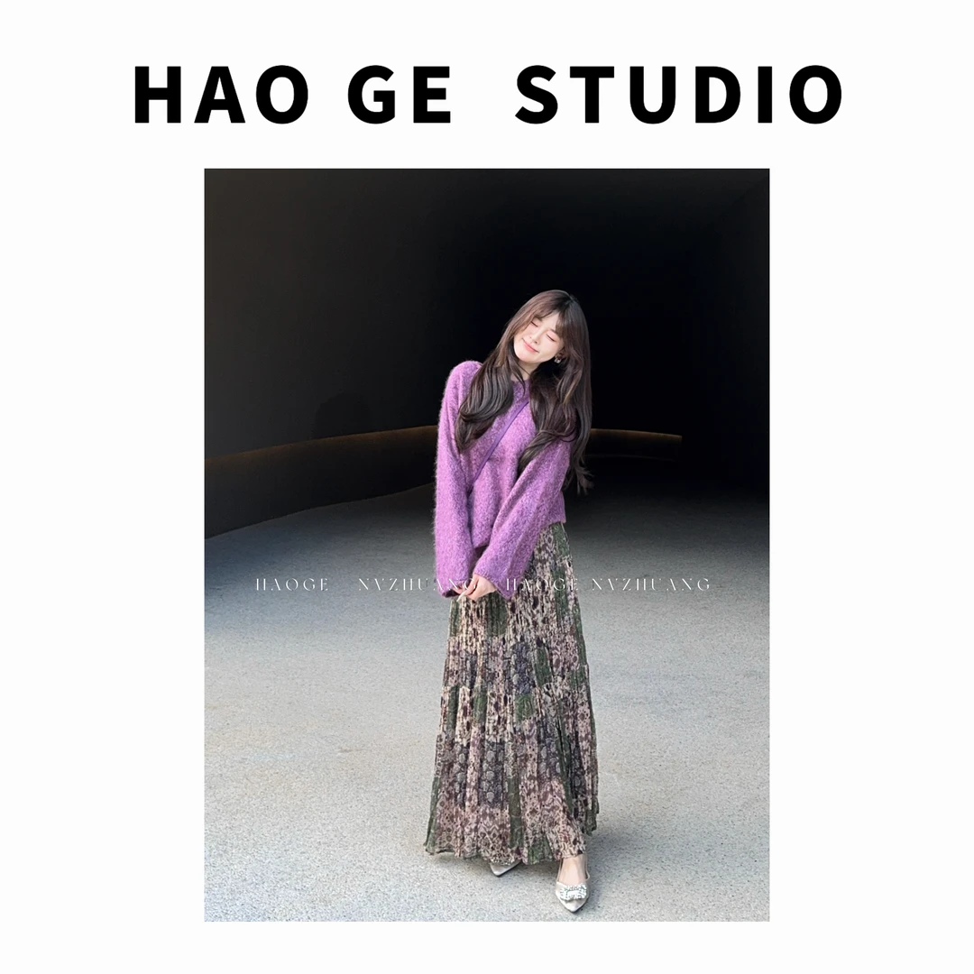 初·Chu●半身裙预HGQ5BSQ3045A气质时尚长款显瘦百搭温柔设计感