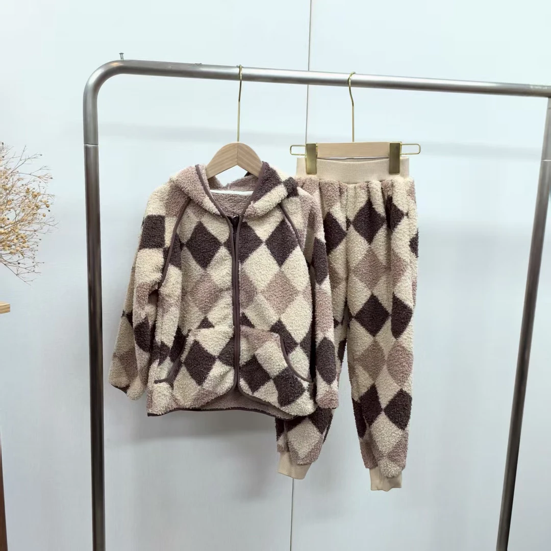 【Y907】土黄色泰迪绒居家服A7-4