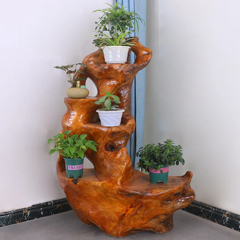 根雕花架树根摆件树型摆花架树桩香樟木实木天然木雕客厅MH10570