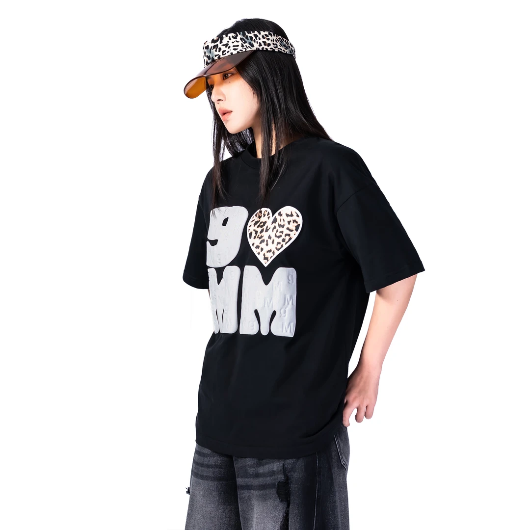 9MM夏季新款重磅发泡男女款潮牌纯棉短袖T恤短袖T恤