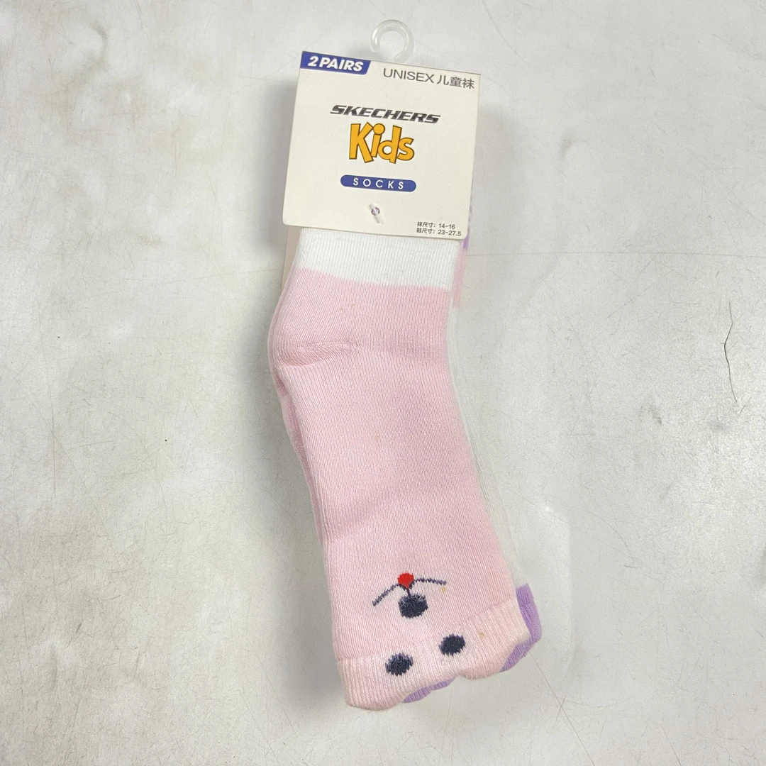 Skechers/斯凯奇男女童休闲系列舒适运动中筒袜两双装L421K084-