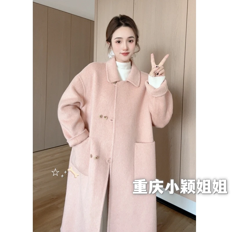 2024秋冬新款韩版毛呢羊毛大衣女中长款春秋冬慵懒大衣