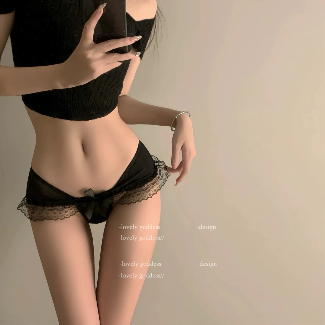 梦心吻泡泡甜美日系蕾丝低腰纯棉裆纯欲风少女内裤性感