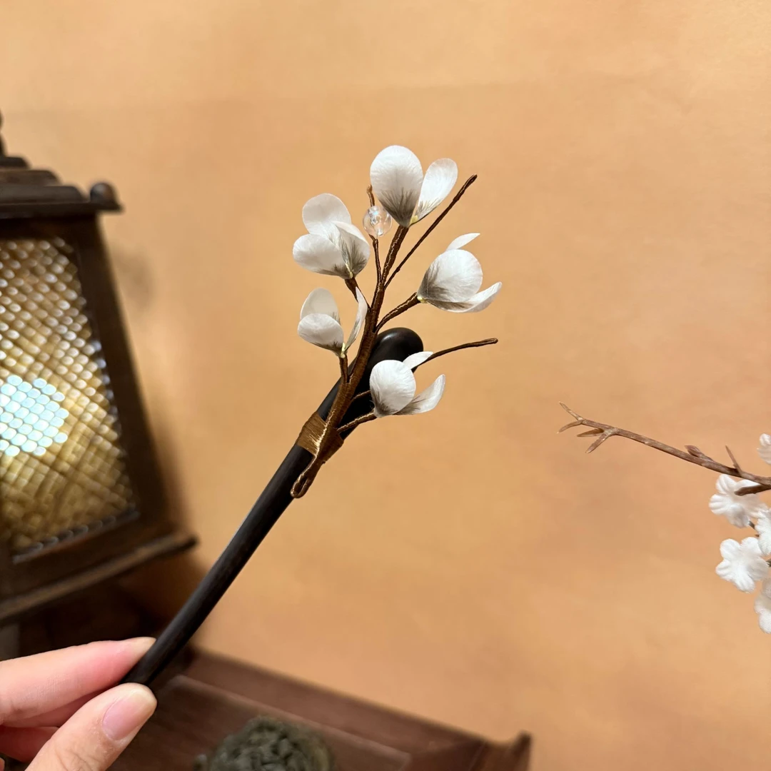 【渺渺】绒花发簪（主体备注，默认软簪）