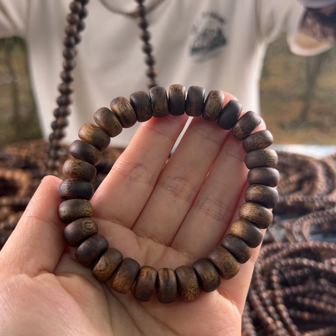 g***8手串沉香卡11规格算盘珠单圈 12克 乌身多样性发货一条