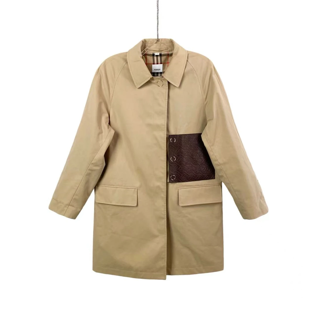 95新 BURBERRY/博柏利 yy0199  秀款SS22 长款单排扣风衣 36码