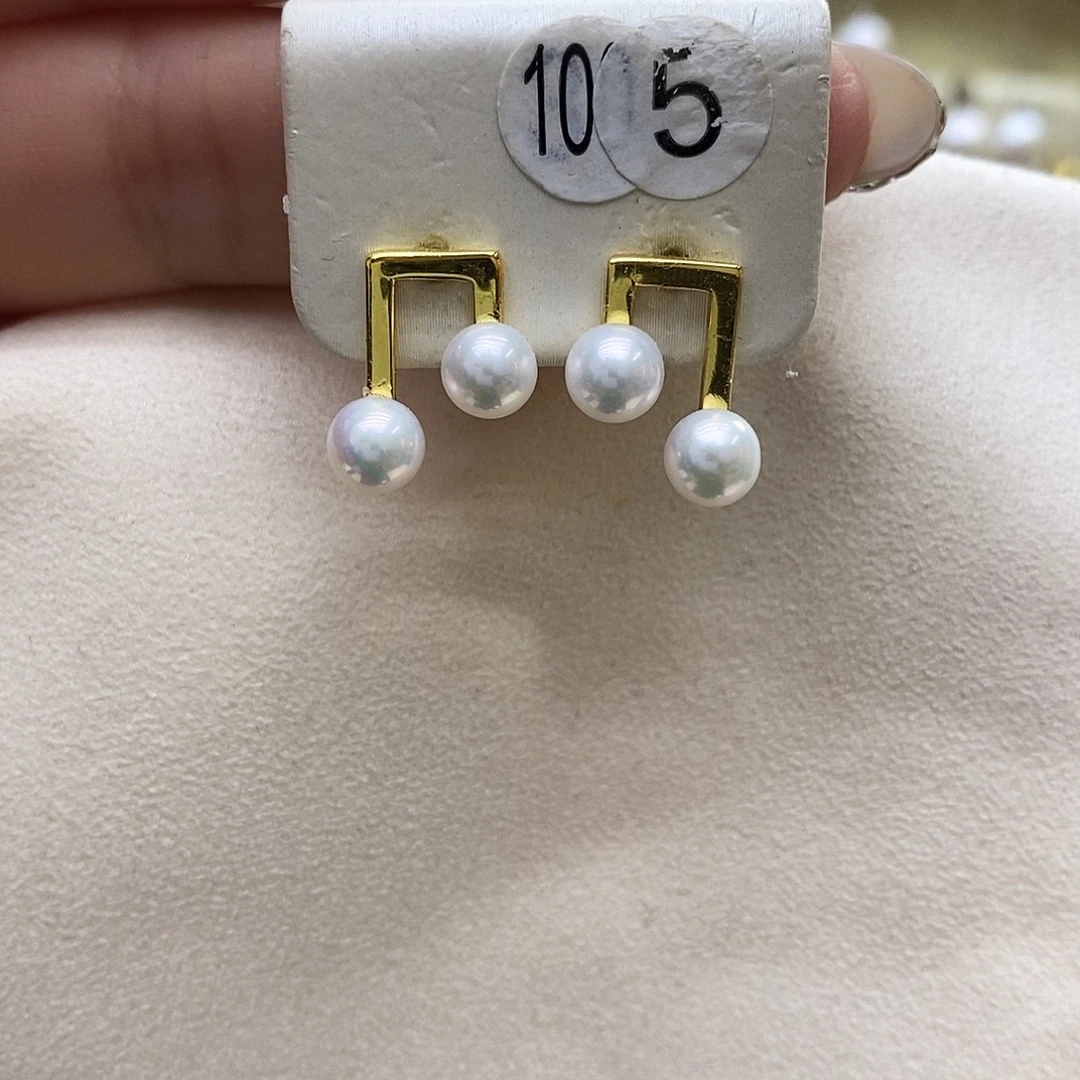 淡水珍珠耳饰银S925镶嵌